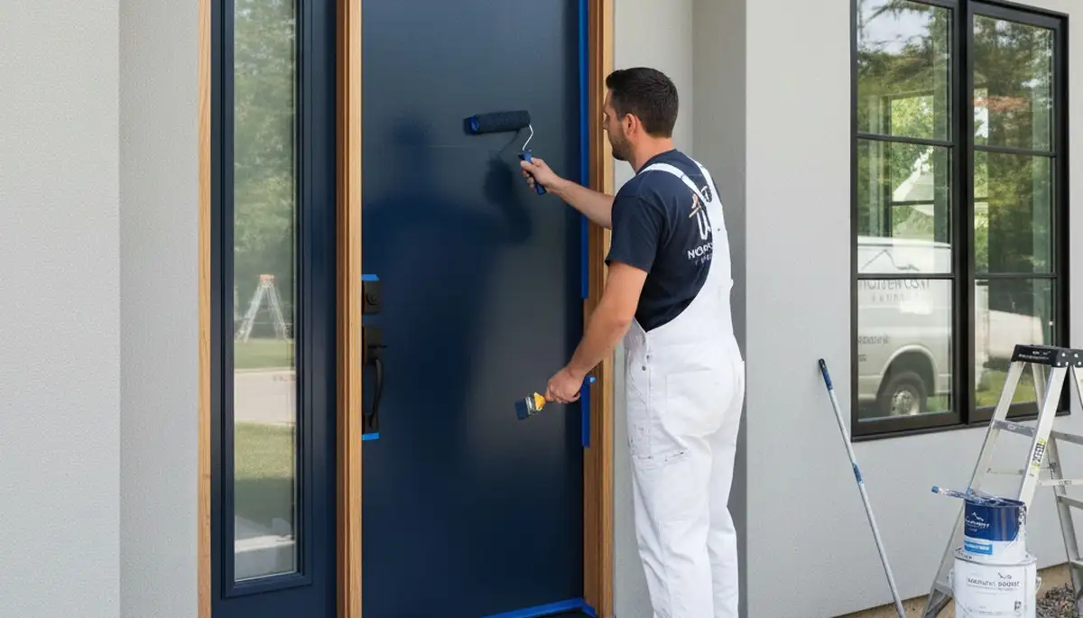 Professional door painting in Modesto, CA by expert residential painters for lasting curb appeal