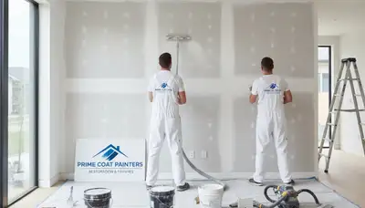 Painter repairing drywall cracks and holes in Modesto, CA home for smooth wall restoration