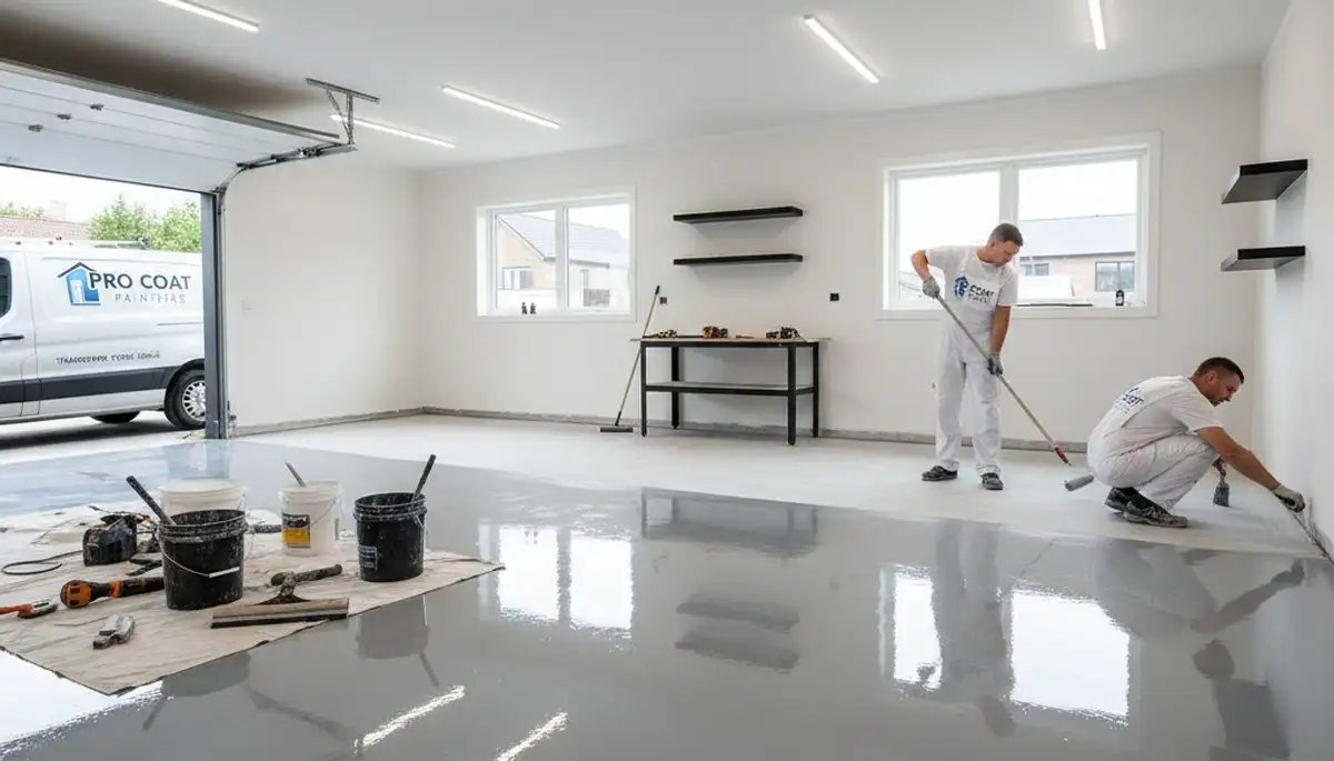 Professional epoxy garage floor coating in Modesto, CA by local house painting contractors