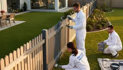 Professional fence painting service in Modesto, CA protecting wood fences with durable finishes