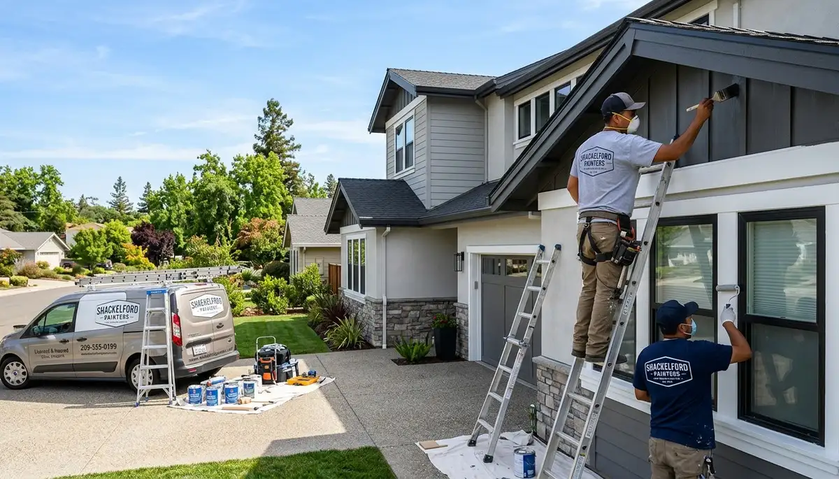 Professional house painting contractors in Modesto, CA transforming home exteriors with expert paintwork