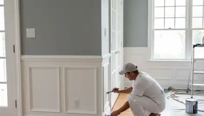 Professional interior trim painting with crisp edges highlighting home details in Modesto, CA