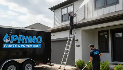 Professional pressure washing driveway and siding in Modesto, CA by expert house painting contractors