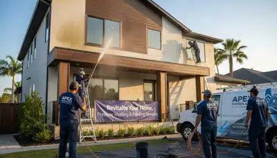 Professional pressure cleaning restoring Modesto CA home siding and driveway surfaces